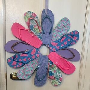 Colorful made by hand Flip Flop Wreath